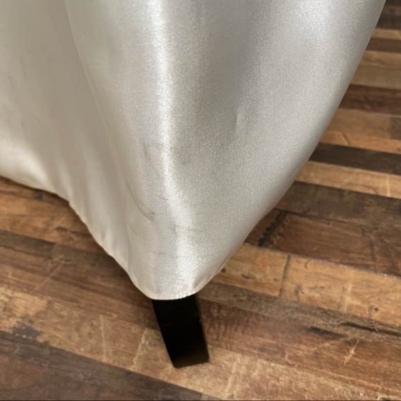 Eve of Milady Vintage Peplum Satin Formal Gown Black White Sz 14 - Picture 5 of 16